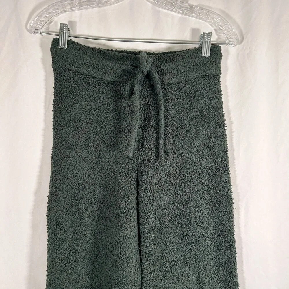 aerie Sweatpants Women's XS Green Fleece Pull On Drawstring Flare No Pockets - Picture 2 of 7